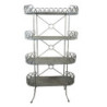 Šedý kovový retro stojan na květiny Storage rack - 91*36*168 cm
