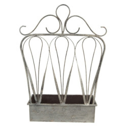 2ks šedý antik kovový truhlík s okrasou - 49*15*70 cm / 38*12*55 cm