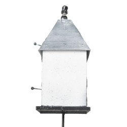 Zahradní dekorativní zápich ptačí budka Country Garden - 18*13*109 cm