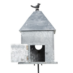 Zahradní dekorativní zápich ptačí budka Country Garden - 18*13*109 cm