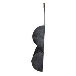 Černá antik kovová nástěnná police se 4mi boxy - 35*41*66 cm