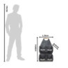 Černá antik kovová nástěnná police se 4mi boxy - 35*41*66 cm