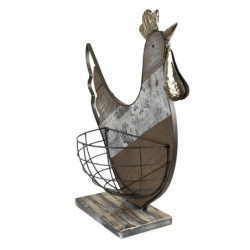 Dekorace slepička na podstavci s úložným košíčkem - 34*16*41 cm