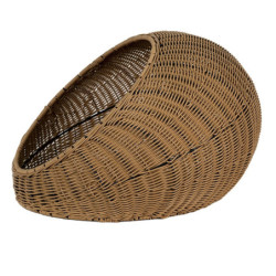 Hnědý ratanový pletený pelech pro psy nebo kočky - Ø 47*30 cm