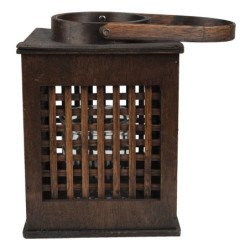 Hnědá dřevěná závěsná lucerna Bamboo - 19*19*25 cm