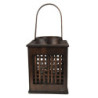 Hnědá dřevěná závěsná lucerna Bamboo - 19*19*25 cm