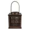 Hnědá dřevěná závěsná lucerna Bamboo - 17*17*20 cm