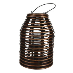 Hnědá dřevěná závěsná lucerna Bamboo - Ø 22*32 cm