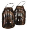 Hnědá dřevěná závěsná lucerna Bamboo - Ø 22*32 cm