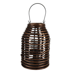 Hnědá dřevěná závěsná lucerna Bamboo - Ø 22*32 cm