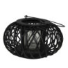 Černá dřevěná závěsná lucerna Bamboo - Ø 23*12 cm