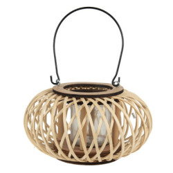 Přírodní dřevěná lucerna Bamboo - Ø 23*12 cm