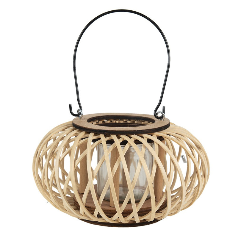 Přírodní dřevěná lucerna Bamboo - Ø 23*12 cm