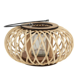 Přírodní dřevěná lucerna Bamboo - Ø 23*12 cm