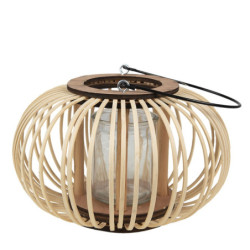 Přírodní dřevěná lucerna Bamboo - Ø25*15 cm