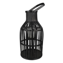 Černá dřevěná lucerna s uchem - Ø 23*39 cm