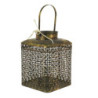Zlatá antik kovová lucerna s ornamenty - 23*23*32 cm