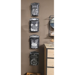 Černá antik poštovní schránka s květy Country Courier - 26*10*35 cm