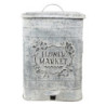 Šedý vintage odpadkový koš s patinou Flower Market - 26*26*36 cm