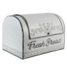 Bílý plechový retro chlebník Fresh Bread - 30*20*20 cm