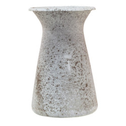 Šedý bílý antik dekorativní kovový džbánek - 12*12*20 cm