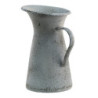 Šedý bílý antik dekorativní kovový džbán - 15*15*27 cm