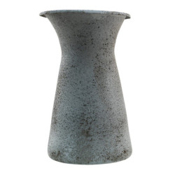 Šedý bílý antik dekorativní kovový džbán - 15*15*27 cm