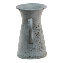 Šedý bílý antik dekorativní kovový džbán - 15*15*27 cm