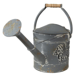 Šedá dekorační plechová konev s patinou Garden - 53*20*24 cm