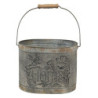 Šedé plechové dekorační boxy s uchy Home - 31*20*23 / 27*17*21 cm