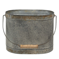 Šedé plechové dekorační boxy s uchy Home - 31*20*23 / 27*17*21 cm