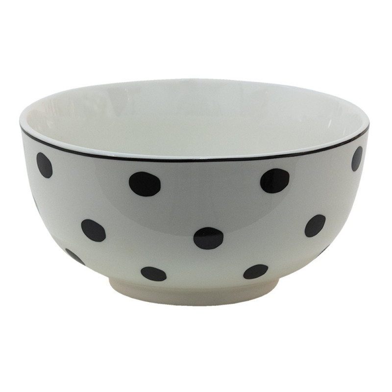Porcelánová miska s černými puntíky Black Dot - Ø14*7 cm
