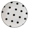 Porcelánový dezertní talířek s černými puntíky Black Dot - Ø20*2 cm