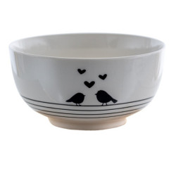 Porcelánová miska na polévku s ptáčky Love Birds - Ø14*7 cm
