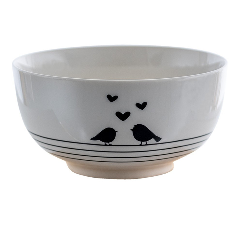 Porcelánová miska na polévku s ptáčky Love Birds - Ø14*7 cm