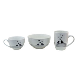Porcelánová miska na polévku s ptáčky Love Birds - Ø14*7 cm