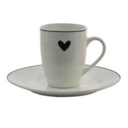 Porcelánový dezertní talířek se srdíčkem Love Birds - Ø 20*2 cm