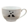 Porcelánový šálek s podšálkem s ptáčky Love Birds - 12*9*7 / Ø14*2 cm / 220 ml