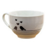 Porcelánový šálek s podšálkem s ptáčky Love Birds - 12*9*7 / Ø14*2 cm / 220 ml