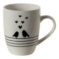 Porcelánový hrnek s ptáčky Love Birds - 12*8*10 cm / 350 ml