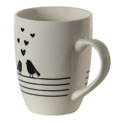 Porcelánový hrnek s ptáčky Love Birds - 12*8*10 cm / 350 ml