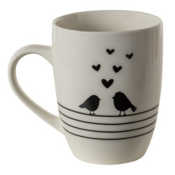 Porcelánový hrnek s ptáčky Love Birds - 12*8*10 cm / 350 ml