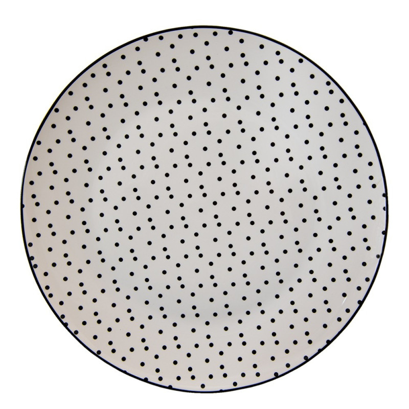 Porcelánový jídelní talíř s černými puntíky Black Dot - Ø  26*2 cm