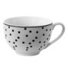 Porcelánový  šálek s podšálkem s černými puntíky Black Dot  - 238 ml