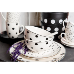 Porcelánový hrnek s černými puntíky Black Dot - 12*8*10 cm / 350 ml