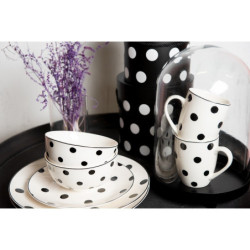 Porcelánový hrnek s černými puntíky Black Dot - 12*8*10 cm / 350 ml