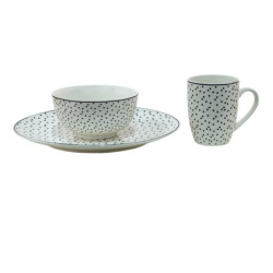 Porcelánový hrnek s černými puntíky Black Dot - 12*8*10 cm / 350 ml