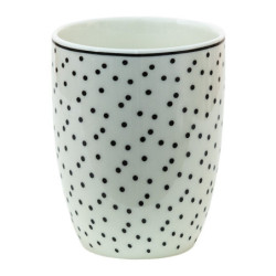 Porcelánový hrnek s černými puntíky Black Dot - 12*8*10 cm / 350 ml