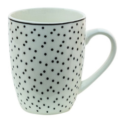 Porcelánový hrnek s černými puntíky Black Dot - 12*8*10 cm / 350 ml