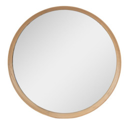 Hnědé kulaté nástěnné zrcadlo Fimone - Ø 80*8 cm